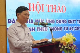 Ông Trần Quý Tường, Cục trưởng Cục Công nghệ thông tin phát biểu tại hội thảo. (Ảnh: Văn Dũng/TTXVN)