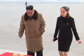 Nhà lãnh đạo Triều Tiên Kim Jong-un (trái) và bà Kim Yo-jong tại Bình Nhưỡng. (Nguồn: Yonhap/TTXVN)