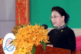Chủ tịch Quốc hội Nguyễn Thị Kim Ngân phát biểu tại Lễ khai mạc Hội nghị lần thứ 27 Diễn đàn Nghị viện châu Á-Thái Bình Dương (APPF-27). (Ảnh: Trọng Đức/TTXVN)