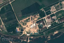 Hình ảnh vệ tinh chụp cơ sở hạt nhân Yongbyon, cách thủ đô Bình Nhưỡng của Triều Tiên 100km về phía bắc, ngày 22/8/2012. (Ảnh: AFP/ TTXVN)