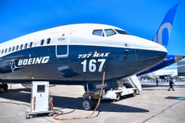 Máy bay Boeing 737 MAX 9 tại triển lãm quốc tế hàng không và không gian ở Bourget, Pháp, ngày 19/6/2017. (Nguồn: THX/TTXVN)
