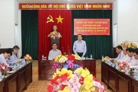 Ông Trần Thanh Mẫn phát biểu tại buổi làm việc với Ủy ban Mặt trận Tổ quốc Việt Nam tỉnh Phú Yên. (Ảnh: Thế Lập/TTXVN)