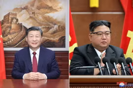 Chủ tịch Trung Quốc Tập Cận Bình và Nhà lãnh đạo Triều Tiên Kim Jong-un.