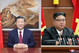 Chủ tịch Trung Quốc Tập Cận Bình và Nhà lãnh đạo Triều Tiên Kim Jong-un.