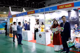Một góc gian hàng của Việt Nam tại Hội chợ. (Ảnh: Phạm Kiên/TTXVN)