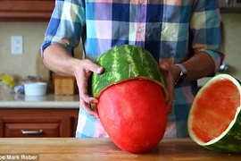 Màn bổ dưa ấn tượng của Mark Rober. (Nguồn: YouTube)