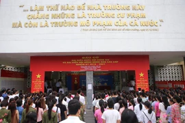 Đại học Sư phạm Hà Nội đã tổ chức 2 điểm bầu cử. (Ảnh: Minh Sơn/Vietnam+) 