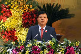 Ông Nguyễn Tiến Hải, Bí thư Tỉnh ủy khóa XV tái đắc cử chức danh Bí thư Tỉnh ủy Cà Mau khóa XVI. (Ảnh: Kim Há/TTXVN)