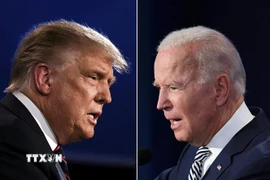 Tổng thống Mỹ Donald Trump (trái) và cựu Phó Tổng thống Mỹ Joe Biden. (Ảnh: AFP/TTXVN)