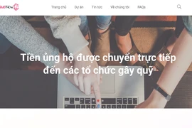 GiveNow.vn là một nền tảng gây quỹ từ thiện hướng tới sự tiện lợi trong thanh toán, minh bạch trong quản trị. (Ảnh: PV/Vietnam+)