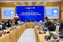 Hội thảo Khoa học “Chiến lược Dữ liệu Quốc gia-Góp ý Xây dựng Luật bảo vệ Dữ liệu cá nhân,” ngày 11/8. (Ảnh: Vietnam+)