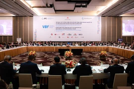Toàn cảnh Diễn đàn doanh nghiệp Việt Nam (VBF), ngày 19/3. (Ảnh: Vietnam+)