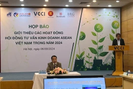 Họp báo về Kỳ họp lần thứ 101 của ASEAN BAC và các hoạt động trong năm 2024, do Hội đồng Tư vấn Kinh doanh ASEAN (ASEAN BAC) tổ chức, ngày 6/9. (Ảnh: Vietnam+)