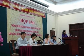 Họp báo Diễn đàn Phụ nữ và Kinh tế APEC. (Ảnh: PV/Vietnam+)