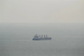 Tàu chở hàng rời cảng Odessa của Ukraine thông qua hành lang tạm thời. (Ảnh: AFP/TTXVN)