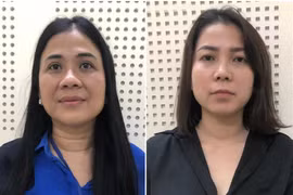 Giám đốc Xuyên Việt Oil Mai Thị Hồng Hạnh (trái) và Phó giám đốc Nguyễn Thị Như Phương. (Ảnh: Công an cung cấp)