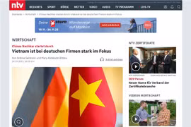 Trang NTV của Đức ngày đăng bài viết về sự hấp dẫn của thị trường Việt Nam. (Ảnh: TTXVN phát)