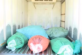 Số sản phẩm động vật không rõ nguồn gốc, xuất xứ bị lực lượng chức năng, phát hiện, thu giữ. (Ảnh: Công an cung cấp)
