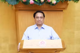 Thủ tướng Phạm Minh Chính chủ trì cuộc họp với lãnh đạo các bộ, ban, ngành liên quan, đi sâu đánh giá tình hình triển khai Nghị quyết số 36-NQ/TW về Chiến lược phát triển bền vững kinh tế biển Việt Nam đến năm 2030, tầm nhìn đến năm 2045 và các nội dung liên quan trong Nghị quyết Đại hội XIII của Đảng.. (Ảnh: Dương Giang/TTXVN)