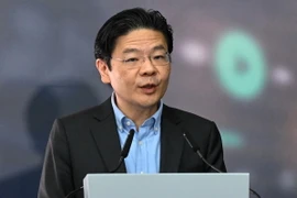 Phó Thủ tướng kiêm Bộ trưởng Tài chính Singapore Lawrence Wong phát biểu tại một sự kiện ở thủ đô Singapore ngày 12/9/2023. (Ảnh: AFP/TTXVN)