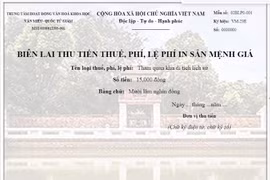 Vé tích hợp biên lai điện tử ở Văn Miếu-Quốc Tử Giám. (Nguồn: Bộ Công Thương)