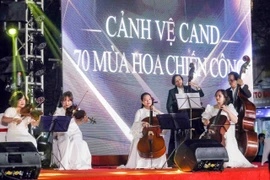 Một tiết mục văn nghệ tại chương trình nghệ thuật. (Ảnh: Phạm Kiên/TTXVN)