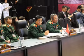 Đại tướng Phan Văn Giang, Ủy viên Bộ Chính trị, Phó Bí thư Quân ủy Trung ương, Bộ trưởng Bộ Quốc phòng, tham dự Hội nghị. (Ảnh: Đào Trang/TTXVN) 