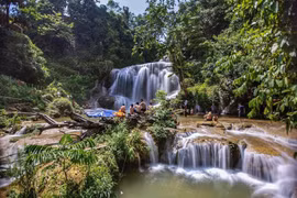 Vẻ đẹp Thác Mu mùa nước. (Ảnh: Trọng Đạt/TTXVN) 