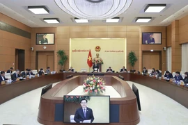 Quang cảnh phiên họp chuyên đề pháp luật của Ủy ban Thường vụ Quốc hội. (Ảnh: Doãn Tấn/TTXVN)