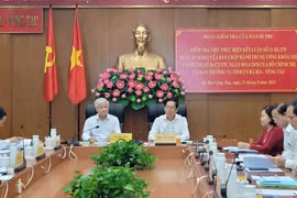 Quang cảnh buổi làm việc. (Ảnh: Hoàng Nhị/TTXVN)
