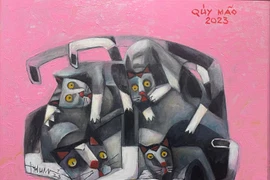 Tác phẩm Bình yên của họa sỹ Nguyễn Thái Hùng. (Nguồn: Ban tổ chức)