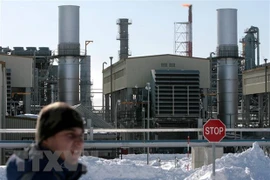 Nhà máy khí đốt tự nhiên hóa lỏng gần Korsakov, thuộc đảo Sakhalin, Nga. (Ảnh: AFP/TTXVN) 