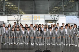 Sáng 5/7/2023, tại Hà Nội, Đội tuyển Bóng đá Nữ Quốc gia Việt Nam lên đường tham dự Vòng chung kết World Cup Nữ 2023 diễn ra từ ngày 20/7 đến ngày 20/8/2023 tại Australia và New Zealand. (Nguồn: TTXVN) 