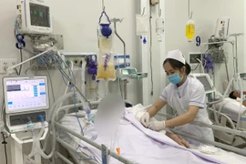 Nhân viên y tế Bệnh viện Chợ Rẫy chăm sóc, tích cực cho bệnh nhân ngộ độc Botulinum. (Ảnh: TTXVN phát)