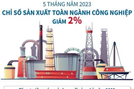 Chỉ số sản xuất toàn ngành công nghiệp 5 tháng năm 2023 giảm 2%
