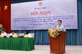 Quang cảnh hội nghị công bố Quy hoạch Hệ thống Trụ sở Làm việc của bộ, ngành. (Nguồn: Bộ Xây dựng) 