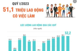 [Infographics] 51,1 triệu lao động có việc làm trong quý 1 năm 2023
