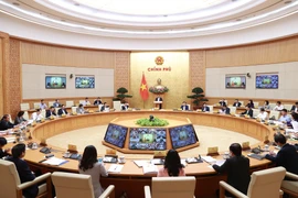 Quang cảnh hội nghị trực tuyến Chính phủ với địa phương. (Ảnh: Dương Giang/TTXVN)