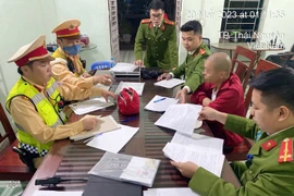 Tài xế Ngô Kim C. tại cơ quan công an. (Nguồn: Báo Công an Nhân dân)