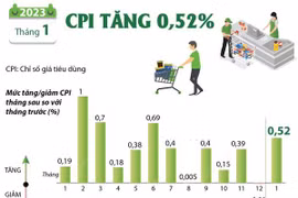 [Infographics] Chỉ số giá tiêu dùng tháng 1 năm 2023 tăng 0,52%