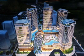 Mô hình Dự án Tổ hợp Khách sạn cao cấp tại Khu kinh tế Vân Đồn. (Ảnh: Văn Đức/TTXVN) 