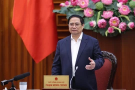 Thủ tướng Phạm Minh Chính phát biểu tại cuộc họp. (Ảnh: Dương Giang/TTXVN) 