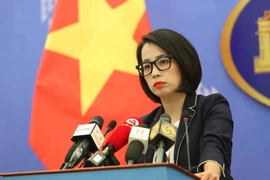 Người Phát ngôn Bộ Ngoại giao Phạm Thu Hằng trả lời câu hỏi của đại diện các cơ quan báo chí trong nước và quốc tế. (Ảnh: An Đăng/TTXVN)