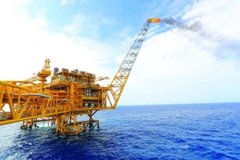 Giàn khai thác Hải Thạch 1 thuộc Dự án Biển Đông 01. (Ảnh: PV/Vietnam+) 