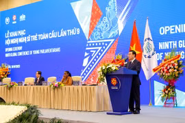 Chủ tịch Quốc hội Vương Đình Huệ phát biểu khai mạc Hội nghị Nghị sỹ Trẻ Toàn cầu lần thứ 9. (Nguồn: TTXVN)