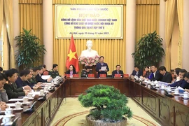  Phó Chủ nhiệm Văn phòng Chủ tịch nước Phạm Thanh Hà chủ trì cuộc họp báo. (Nguồn: TTXVN)