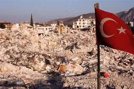 Cảnh đổ nát ở Antakya, Hatay, Thổ Nhĩ Kỳ sau trận động đất ngày 6/2. (Ảnh: AFP/TTXVN) 