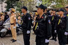 Công an Thành phố Hồ Chí Minh ra quân tấn công tội phạm. (Ảnh: Thành Chung/TTXVN)