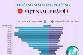 [Infographics] Quan hệ thương mại giữa Việt Nam và Pháp