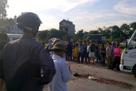 Hiện trường vụ tai nạn. (Ảnh: Mạnh Tú/Vietnam+)